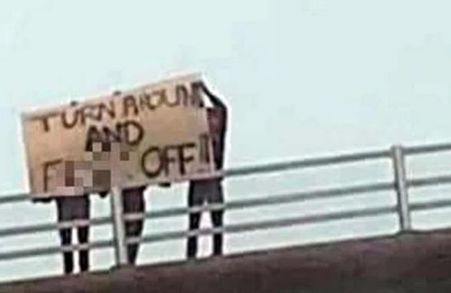 Sign told visitors to ‘f**k off’