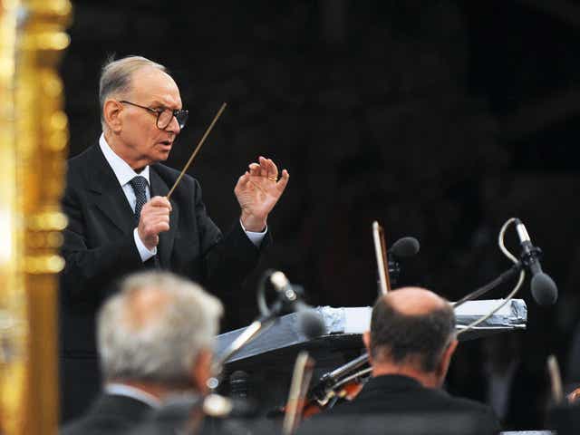 Morricone performs at the opening concert of the 49th Ohrid summer festival in 2009