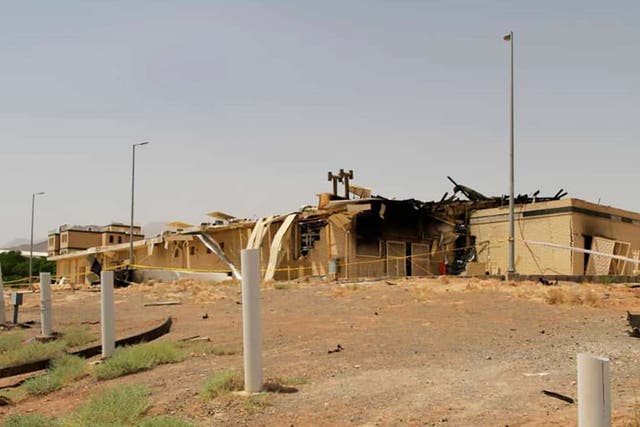A building after it was damaged by a fire at the Natanz uranium enrichment facility