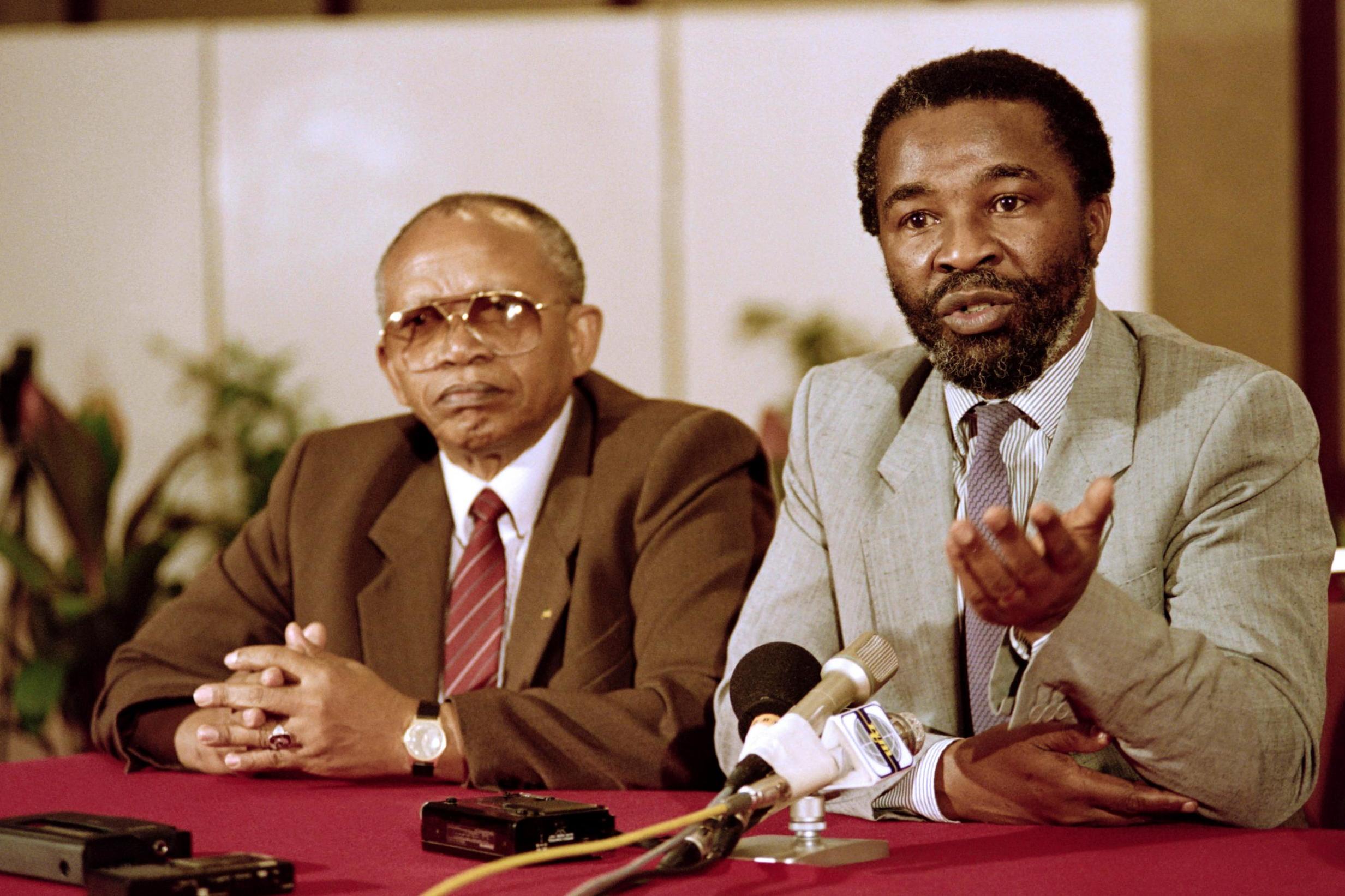 ANC leader Thabo Mbeki (right) received worldwide criticism for his views on the causes and treatment of Aids