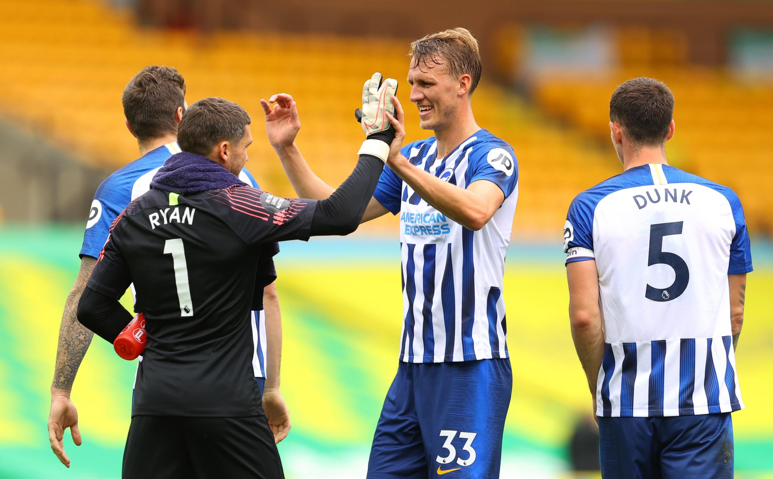 Brighton players celebrate