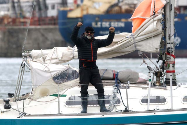 Juan Manuel Ballestero began his journey home aboard his small sailboat for an 85-day odyssey across the Atlantic