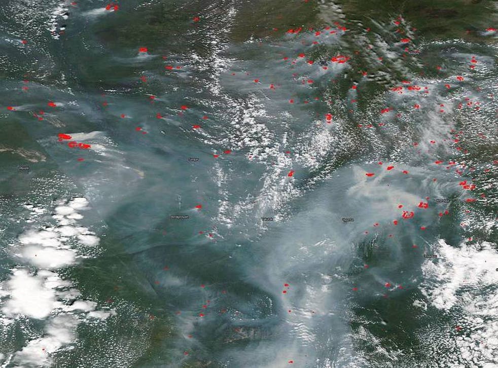 NASA's Aqua satellite reveals Siberian fires filling skies with smoke in recent days