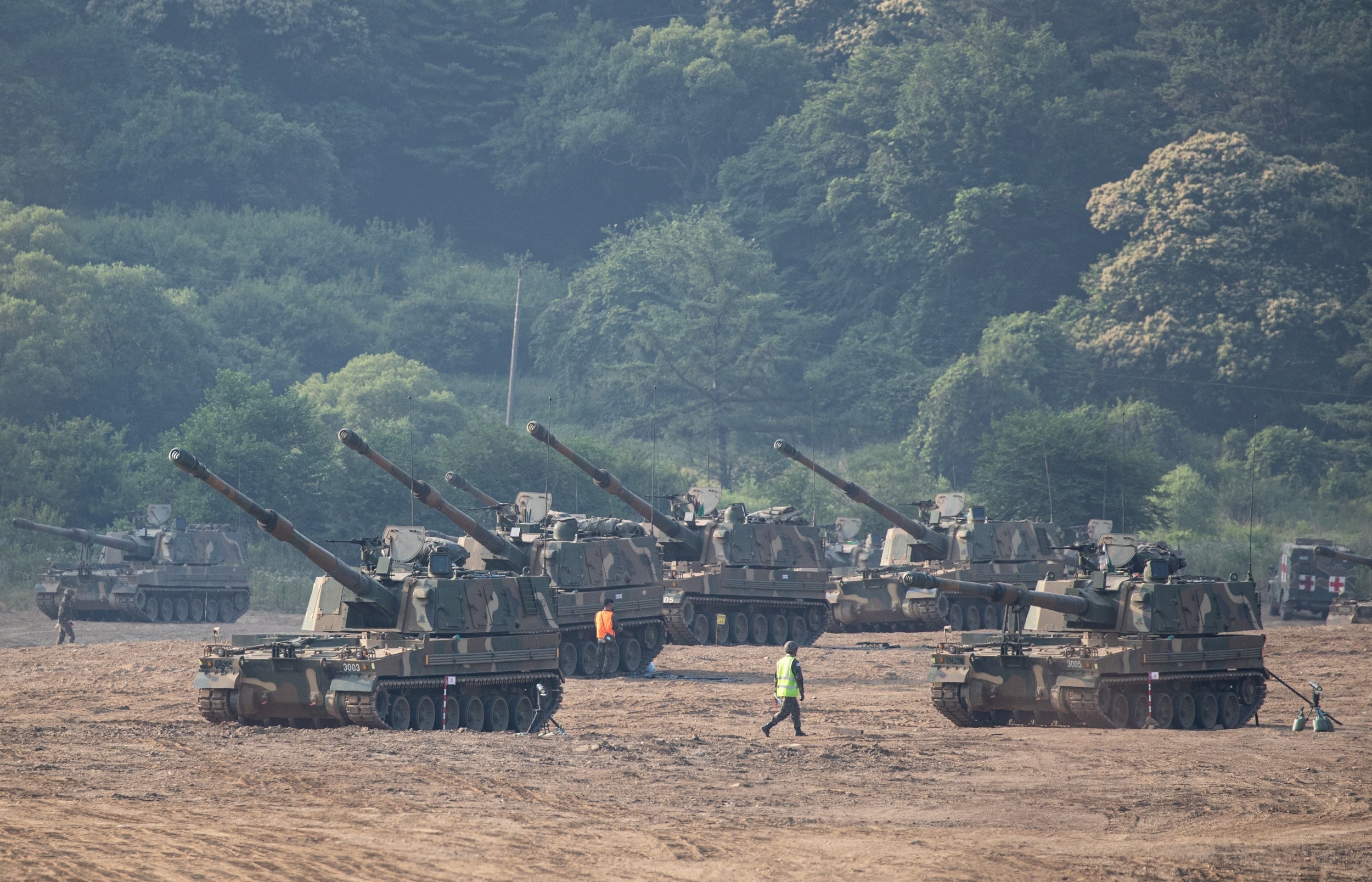 South Korea participates in military exercises near the demilitarized zone (DMZ)