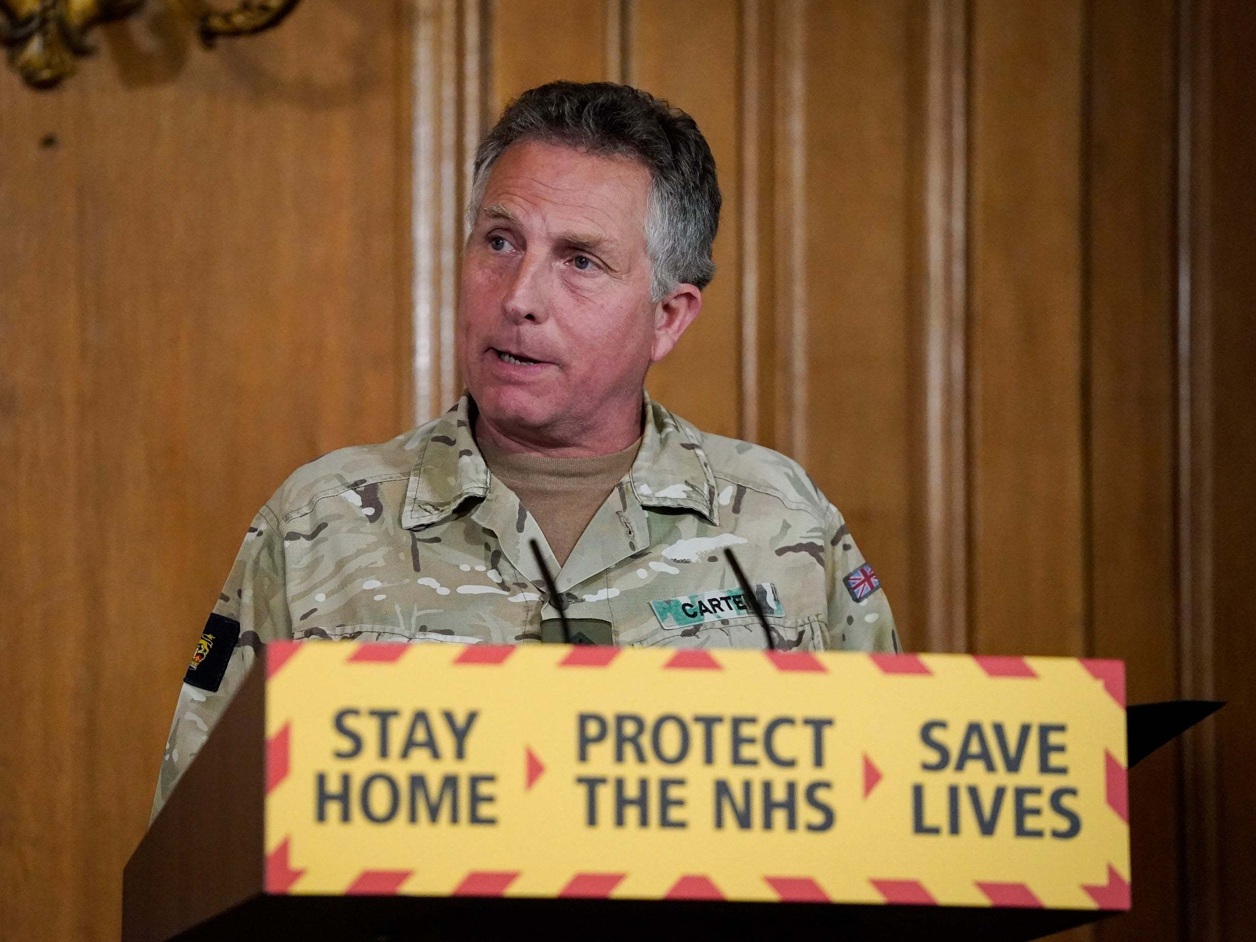 Chief of the Defence Staff General Sir Nick Carter during a media briefing in Downing Street, London, 22 April 2020.