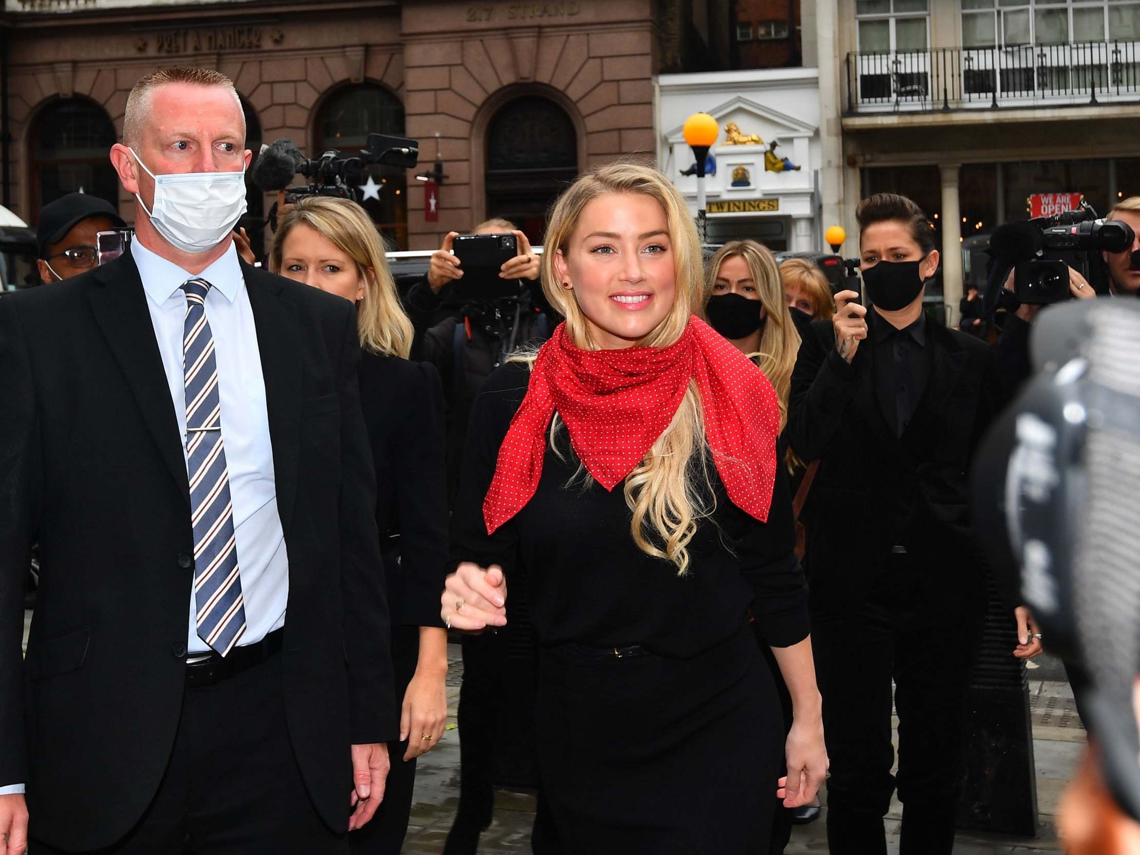 Amber Heard arrives at the High Court in London for the second day of the?libel case