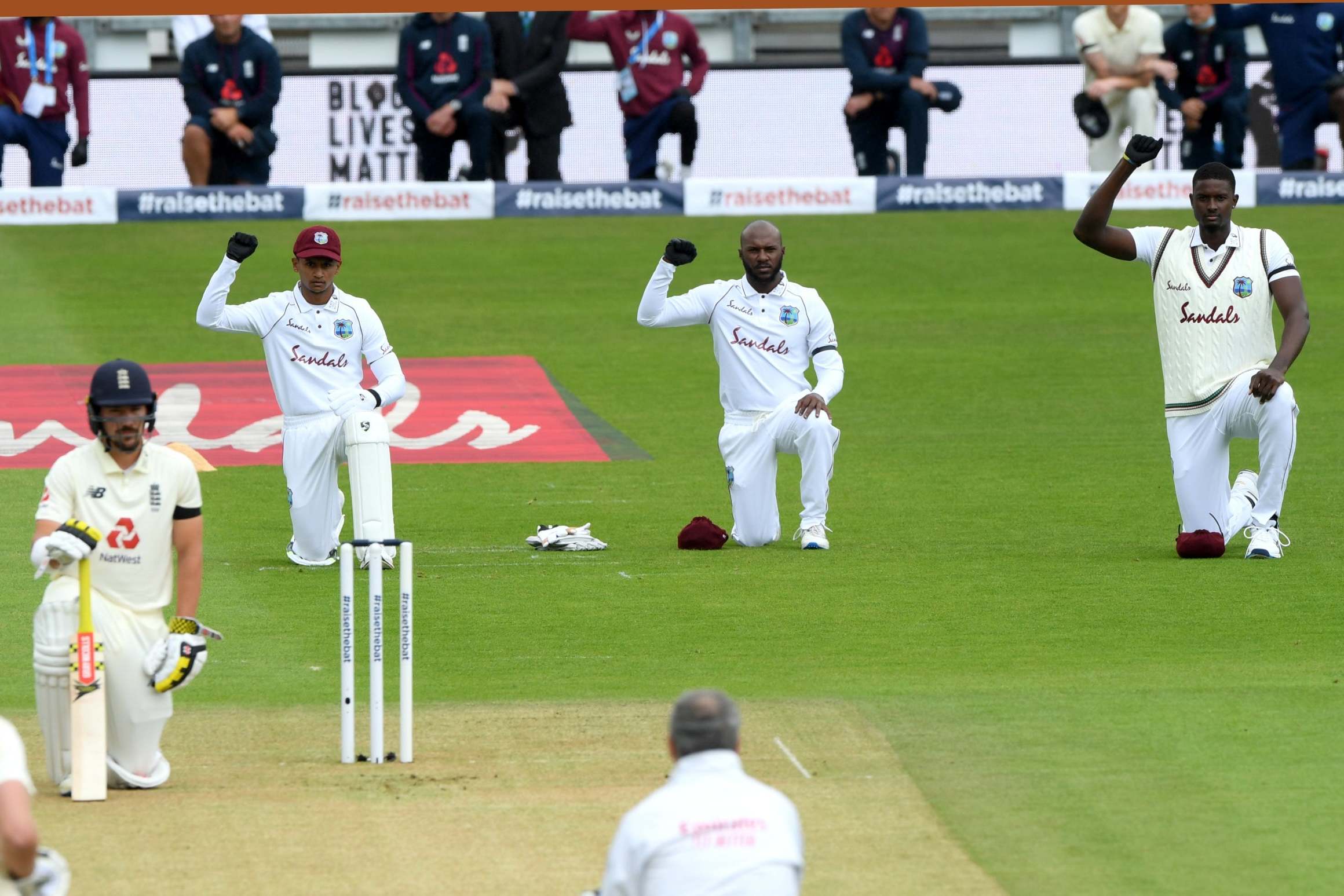 England vs West Indies Players take a knee before first ball as tourists wear black gloves to support Black Lives Matter The Independent The Independent