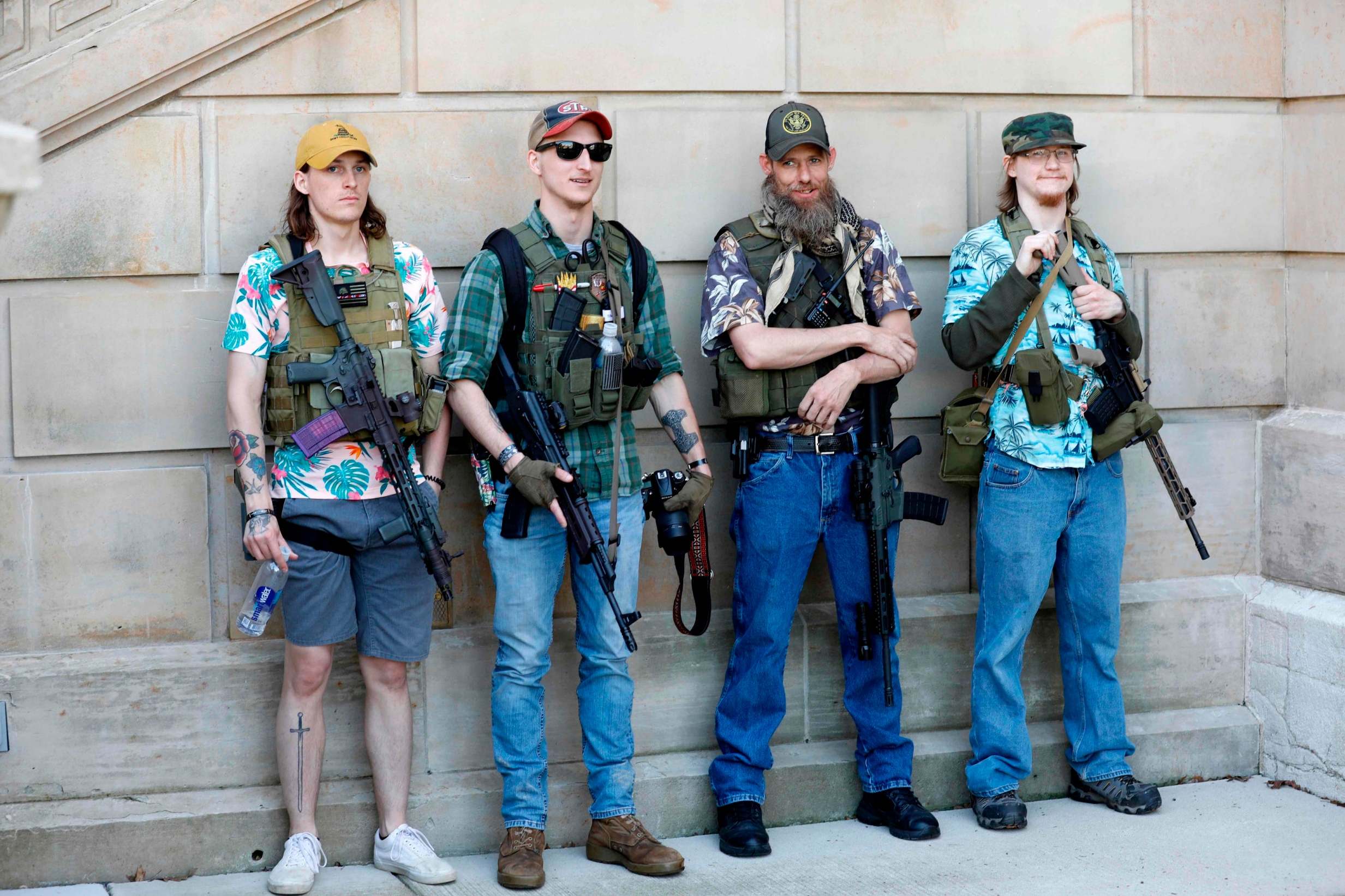 Hawaiian shirts coupled with military fatigues have become a de facto uniform for Boogaloo Bois at protests