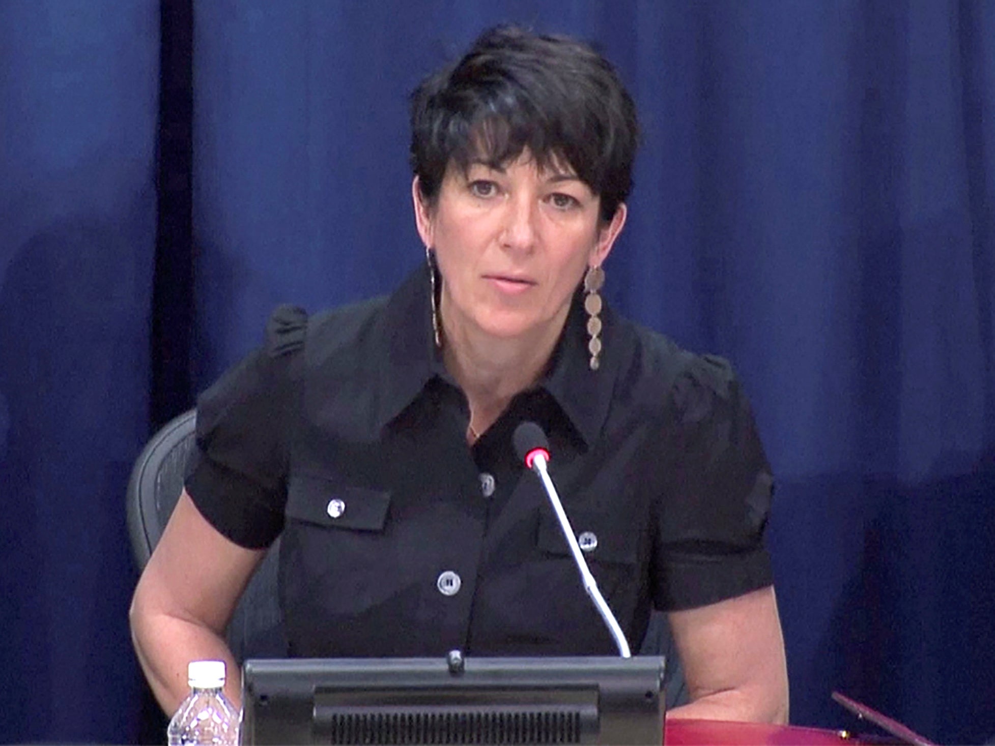 Ghislaine Maxwell, longtime associate of accused sex trafficker Jeffrey Epstein, speaks at a news conference on oceans and sustainable development at the United Nations in New York, on 25 June 2013