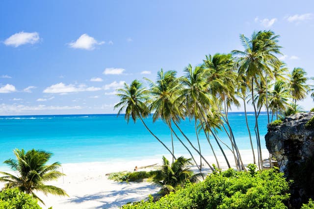 The idyllic Bottom Bay in Barbados