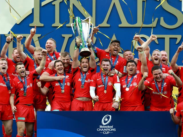 Saracens lift the Heineken Cup in 2019