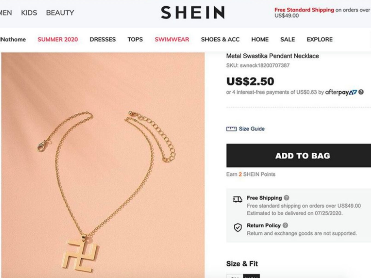 Shein apologises and removes swastika necklace from website, saying 'for  the record, it was not a Nazi pendant' | The Independent | The Independent