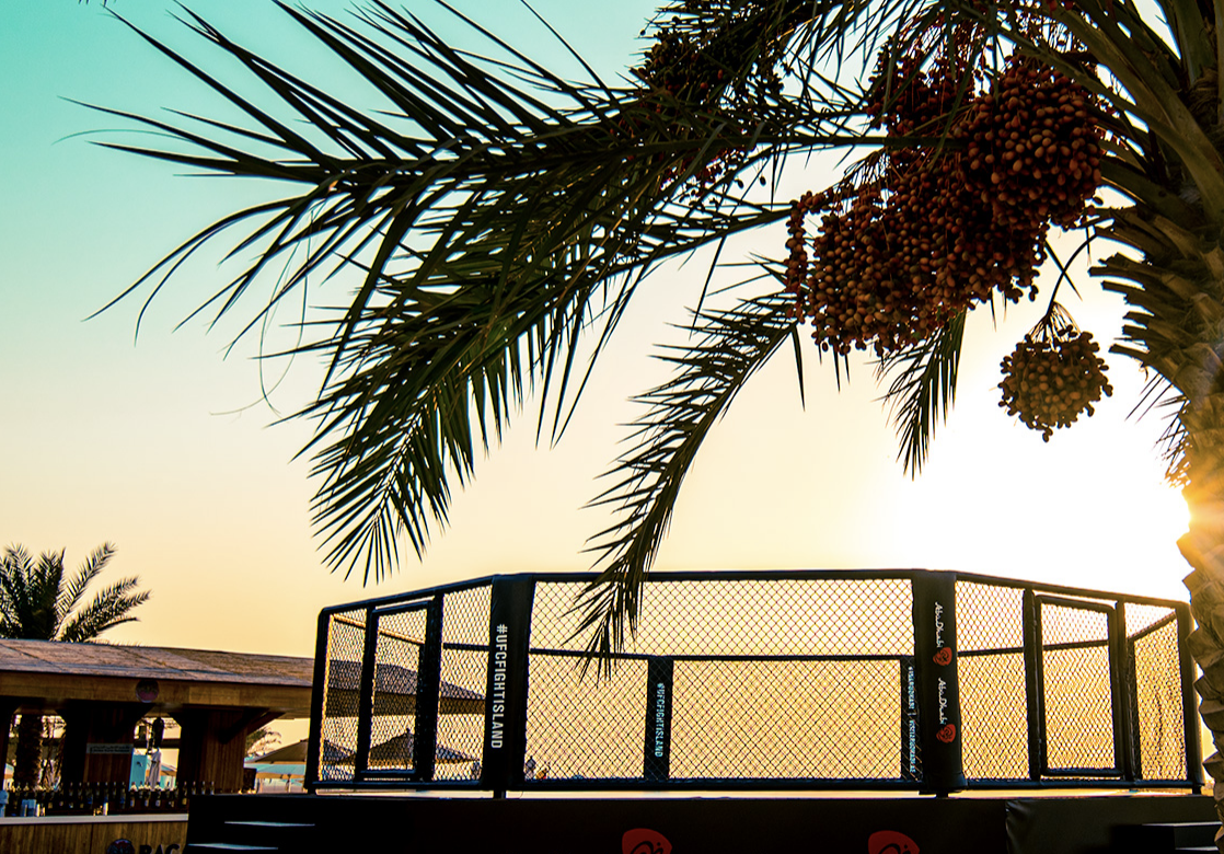 UFC’s beach Octagon on Yas Island is purely for promotional purposes (@UFC on Twitter)