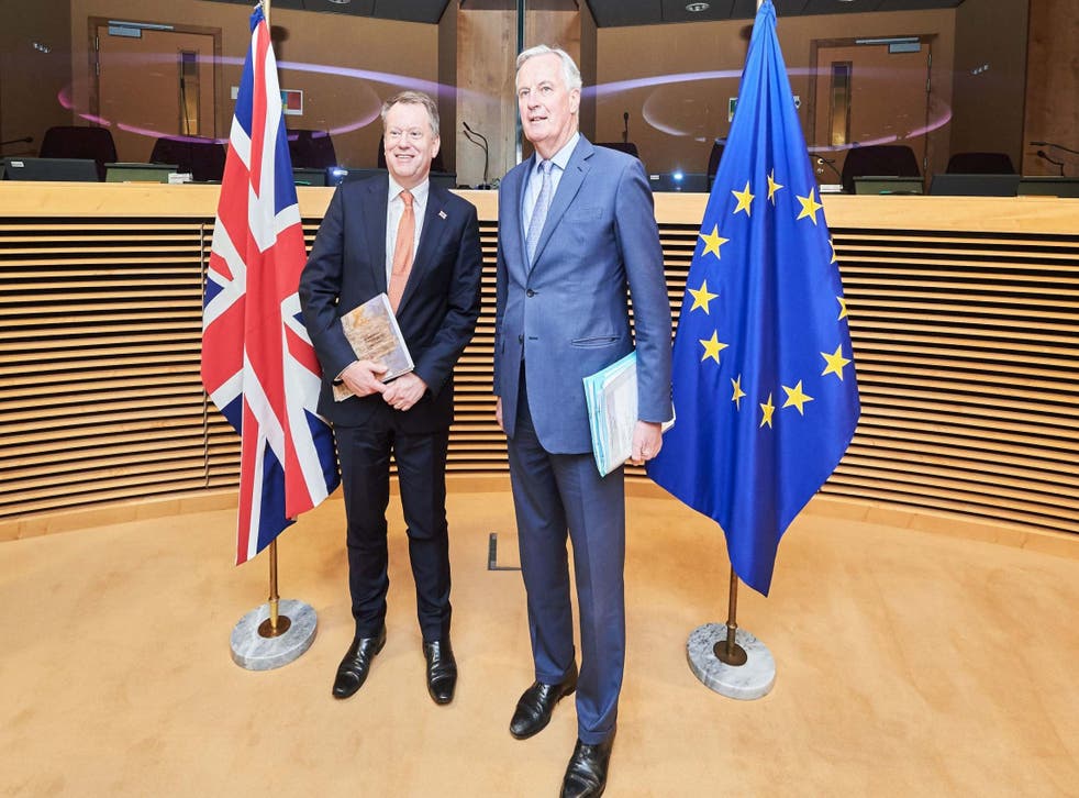 The UK’s David Frost (left) and the EU’s Michel Barnier are continuing Brexit negotiations