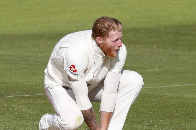 Ben Stokes on day three of England's first Test versus the West Indies