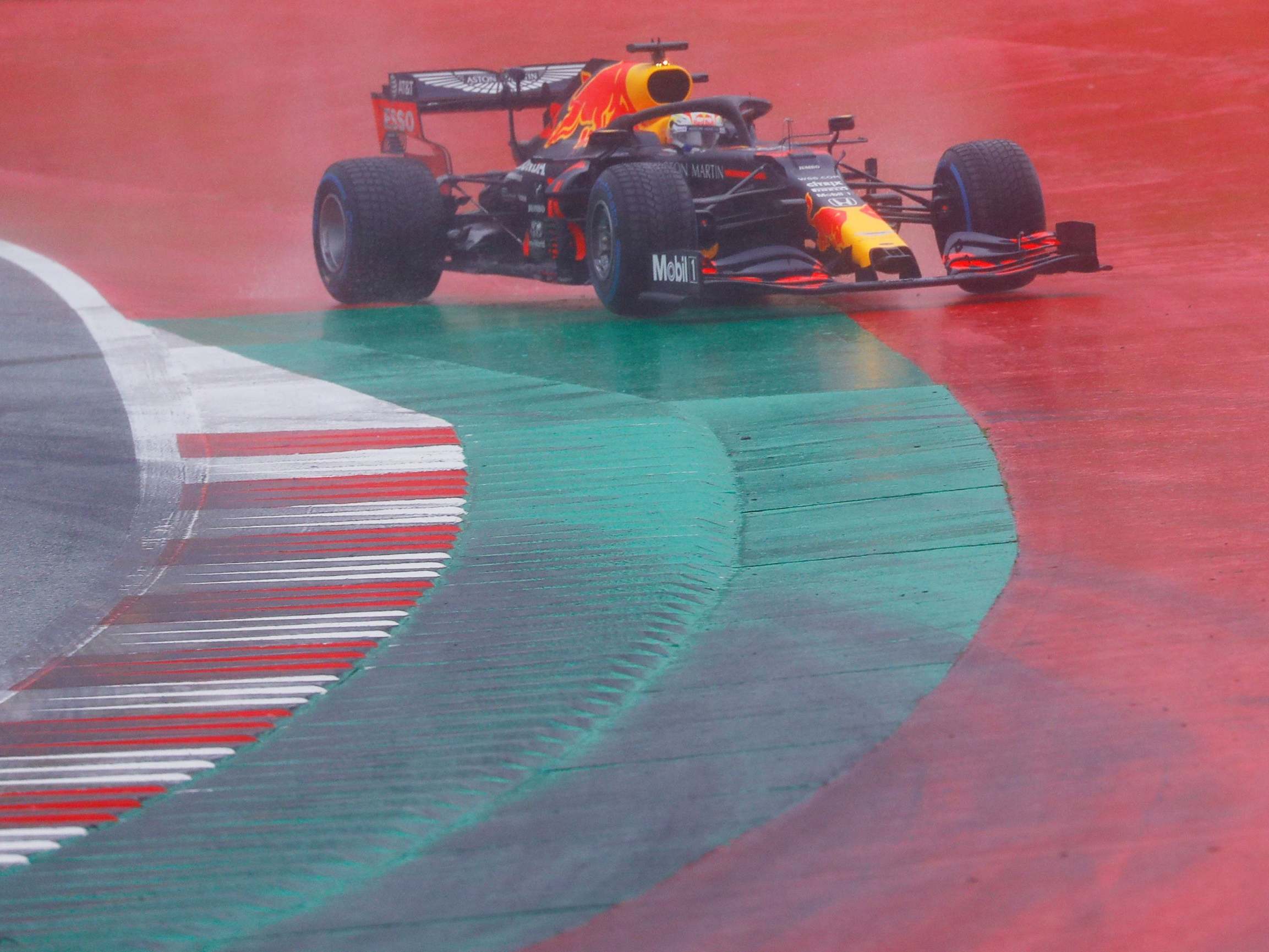 Max Verstappen went off at the final turn on his last run in qualifying