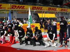 Hamilton takes a knee before Styrian GP as four drivers stay standing