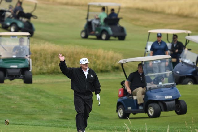 President Trump at his Turnberry resort, where his company wants to build up to 225 homes