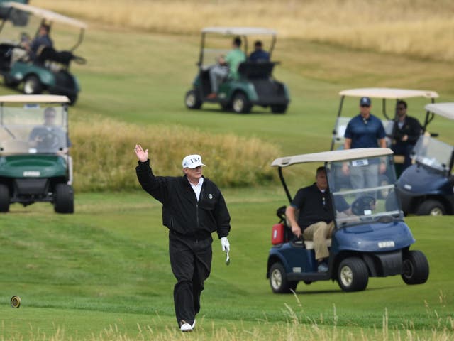 President Trump at his Turnberry resort, where his company wants to build up to 225 homes