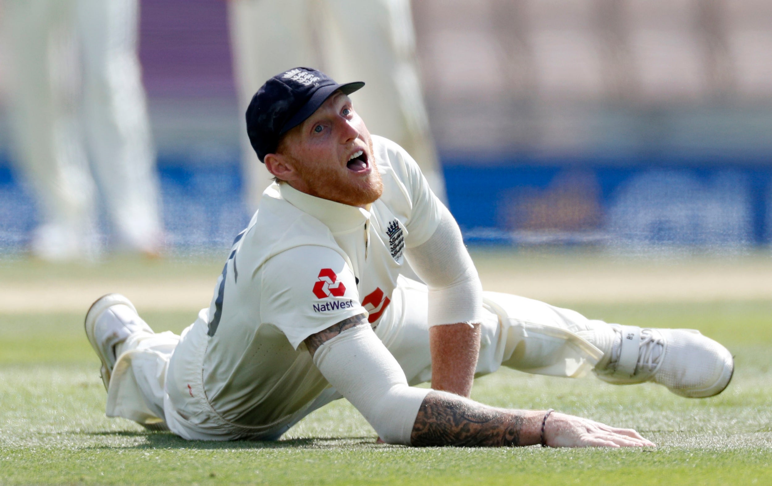Ben Stokes misses a chance in the field