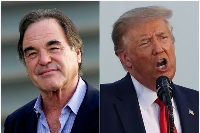 Filmmaker Oliver Stone and US president Donald Trump