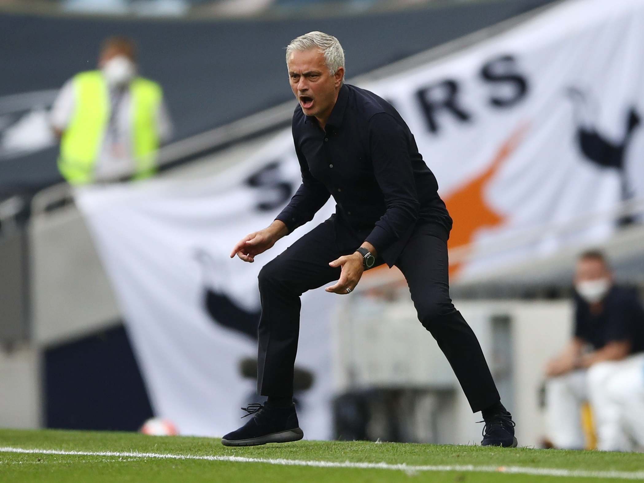 Jose Mourinho reacts during the match