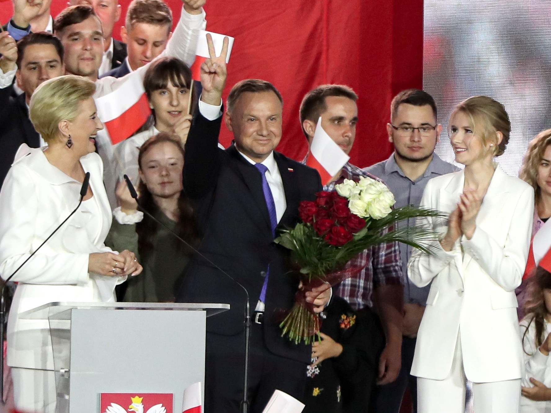 Exit polls gave Andrzej Duda a narrow lead in the presidential election