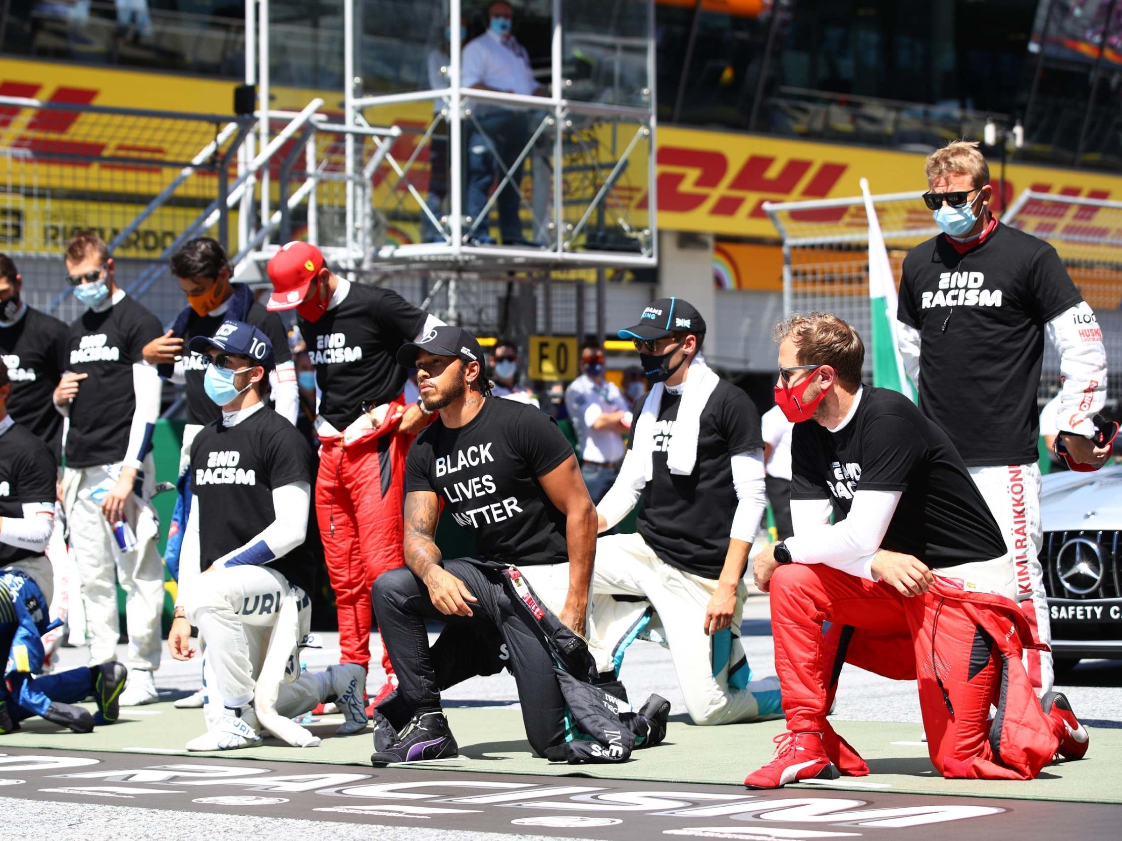 Hamilton has taken a knee before each of the three races this season