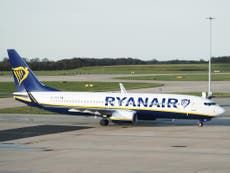 Two held after bomb threat forces Ryanair flight to divert to Stansted