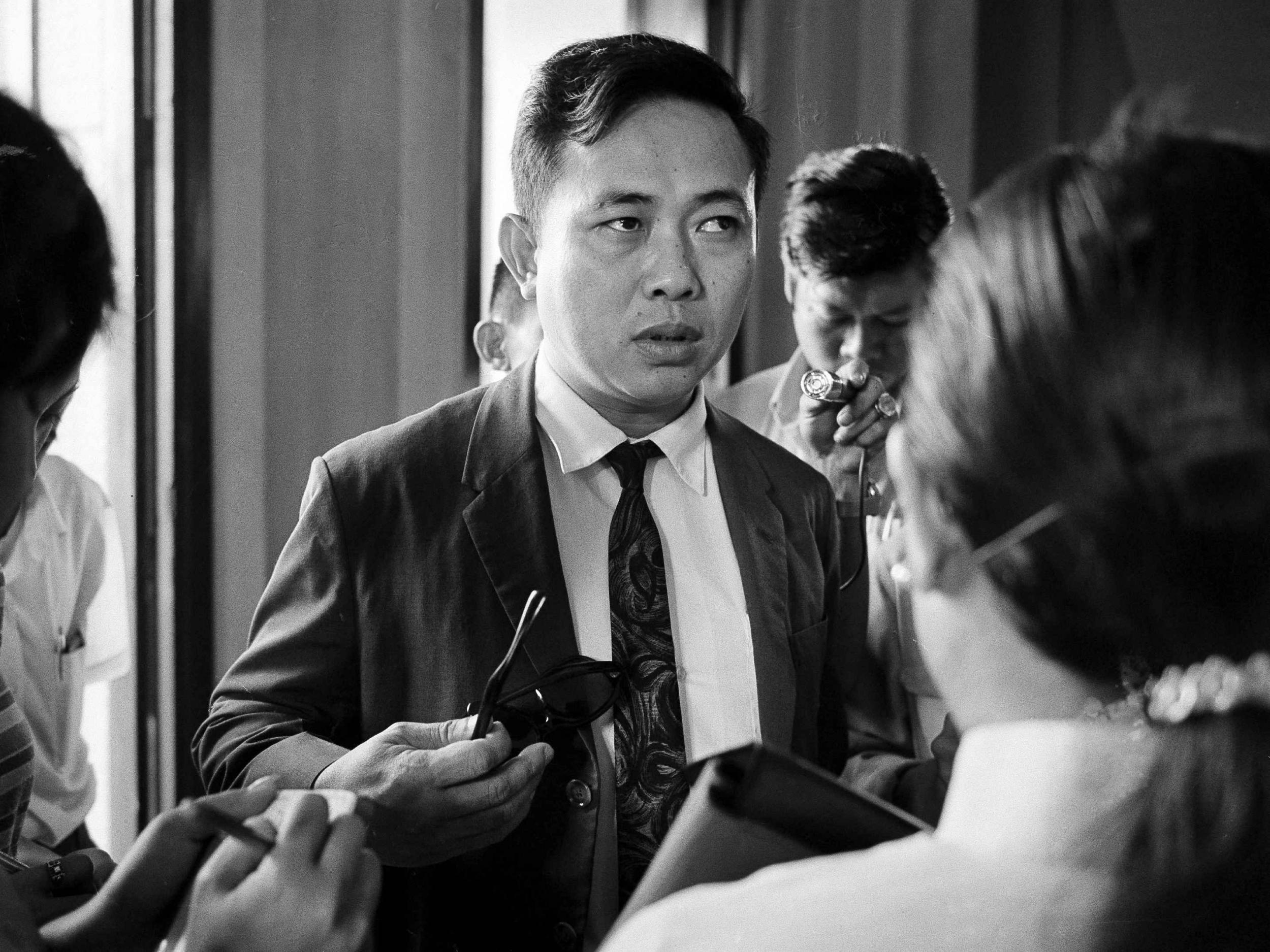 Chau talks to the media in Saigon, 1969