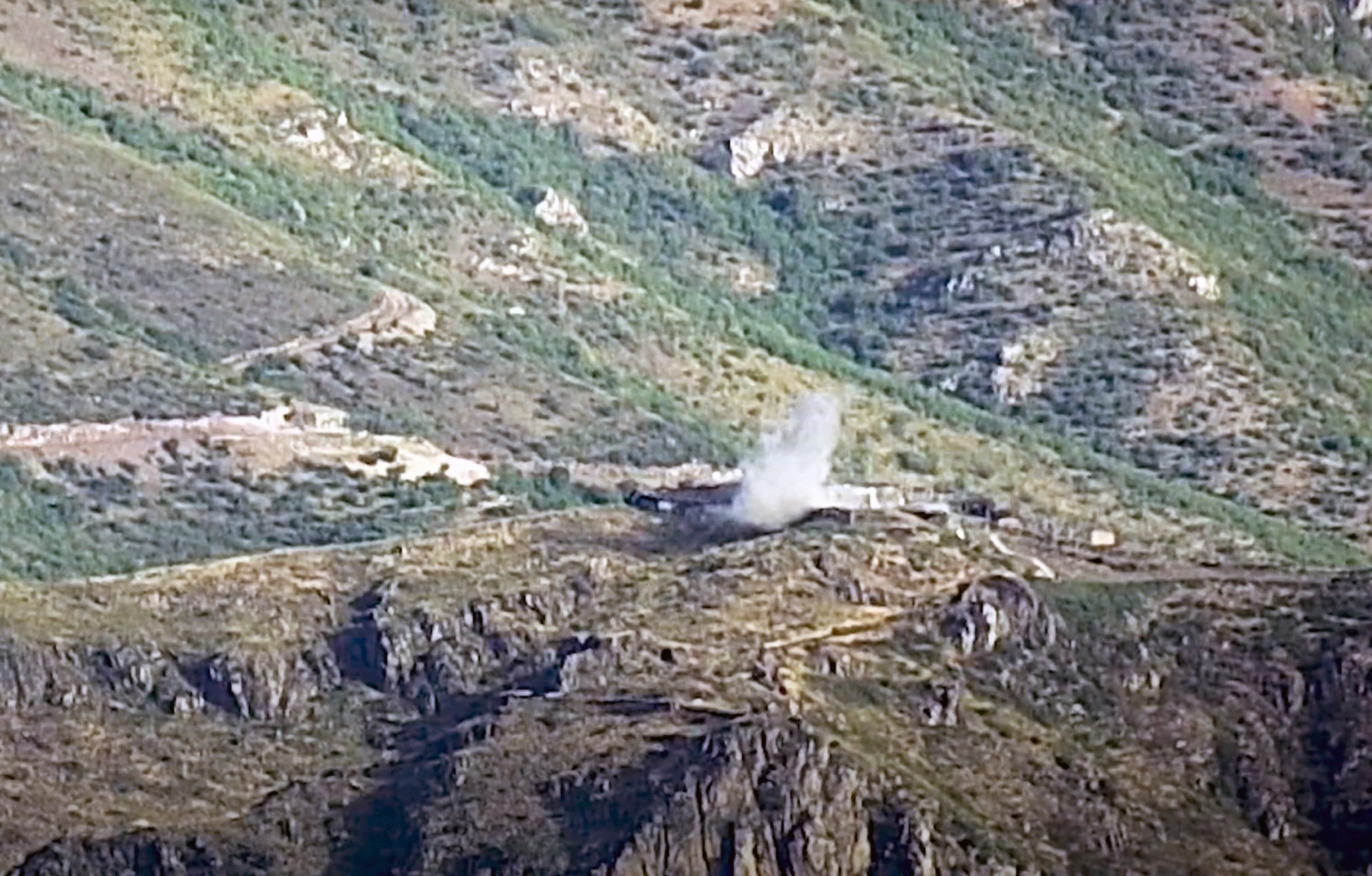 Smoke from the explosions of the shelling by Armenian forces in the Tovuz region of Azerbaijan