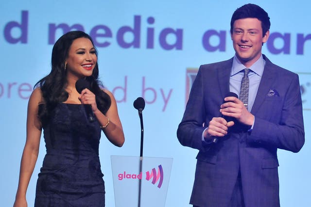 Naya Rivera and Cory Monteith at the GLAAD Media Awards on 24 March 2012 in New York City.