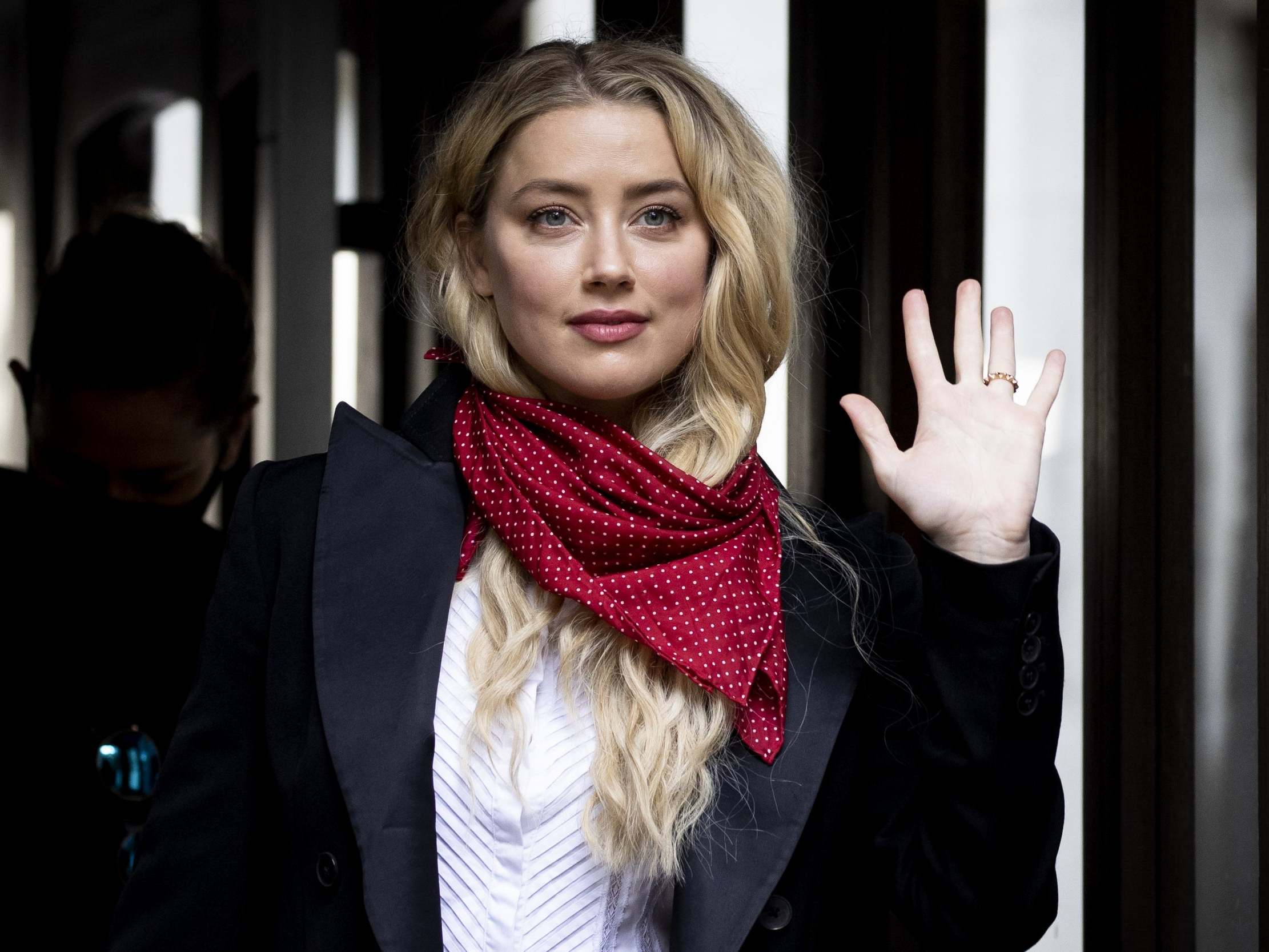 American Actress Amber Heard arrives at the High Court in London, 14 July 2020.
