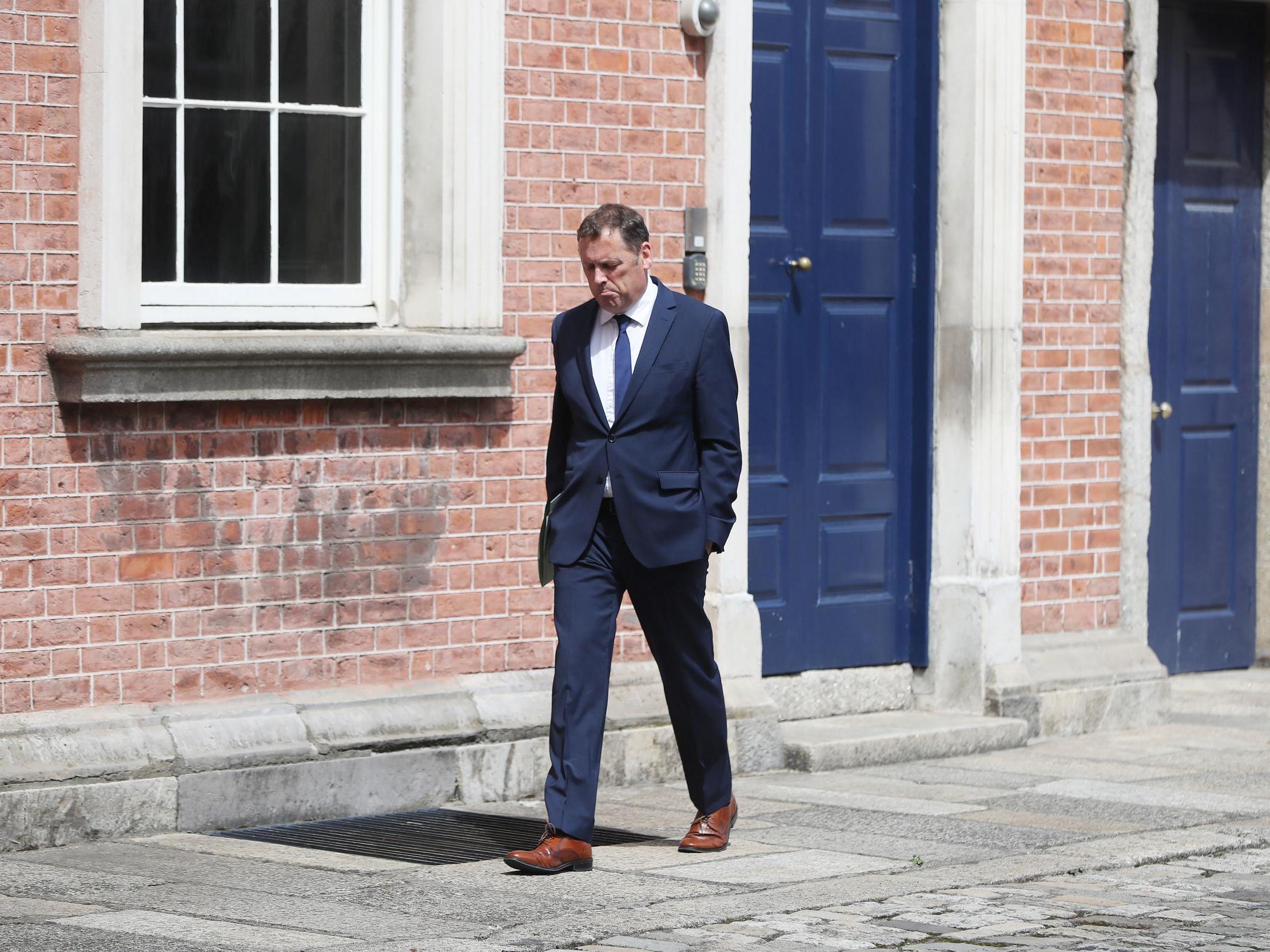 Former agriculture minister Barry Cowen arriving for the cabinet meeting at Dublin Castle.