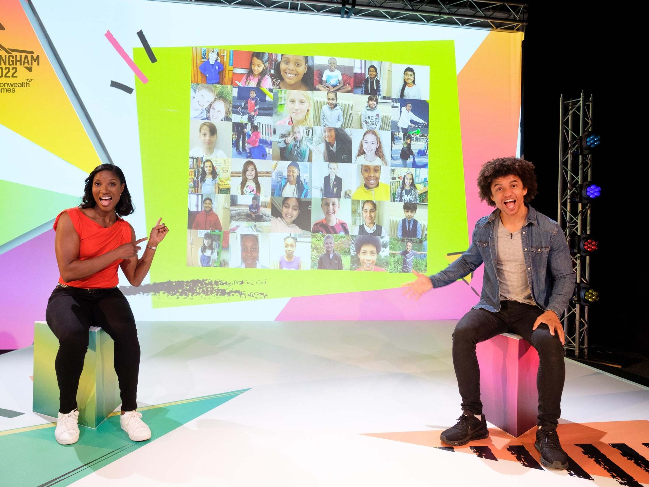 Olympic and Commonwealth gold medallist Denise Lewis (left) and TV presenter Radzi Chinyanganya (right)