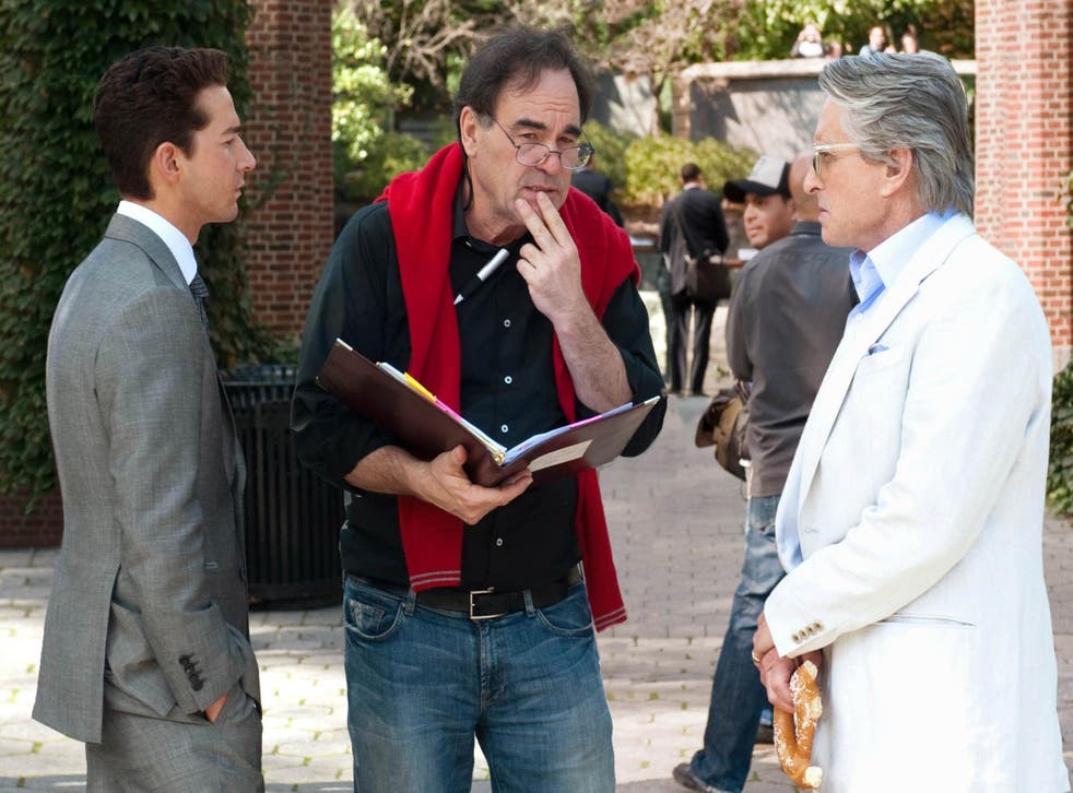 Shia Labeouf, Oliver Stone and Michael Douglas on the set of 'Wall Street - Money Never Sleeps' (2010)