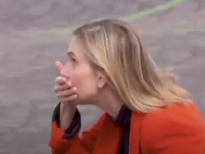 A French minister realised she did not have her face mask after being dropped off at a Bastille Day ceremony