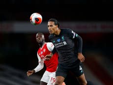 Van Dijk ‘takes blame’ for Liverpool’s error-strewn defeat by Arsenal