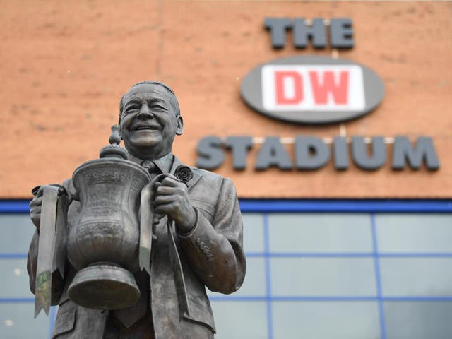 A statue of former Wigan chairman Dave Whelan