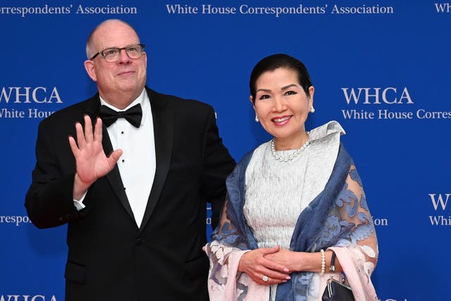 Maryland governor Larry Hogan with his wife, Yumi Hogan