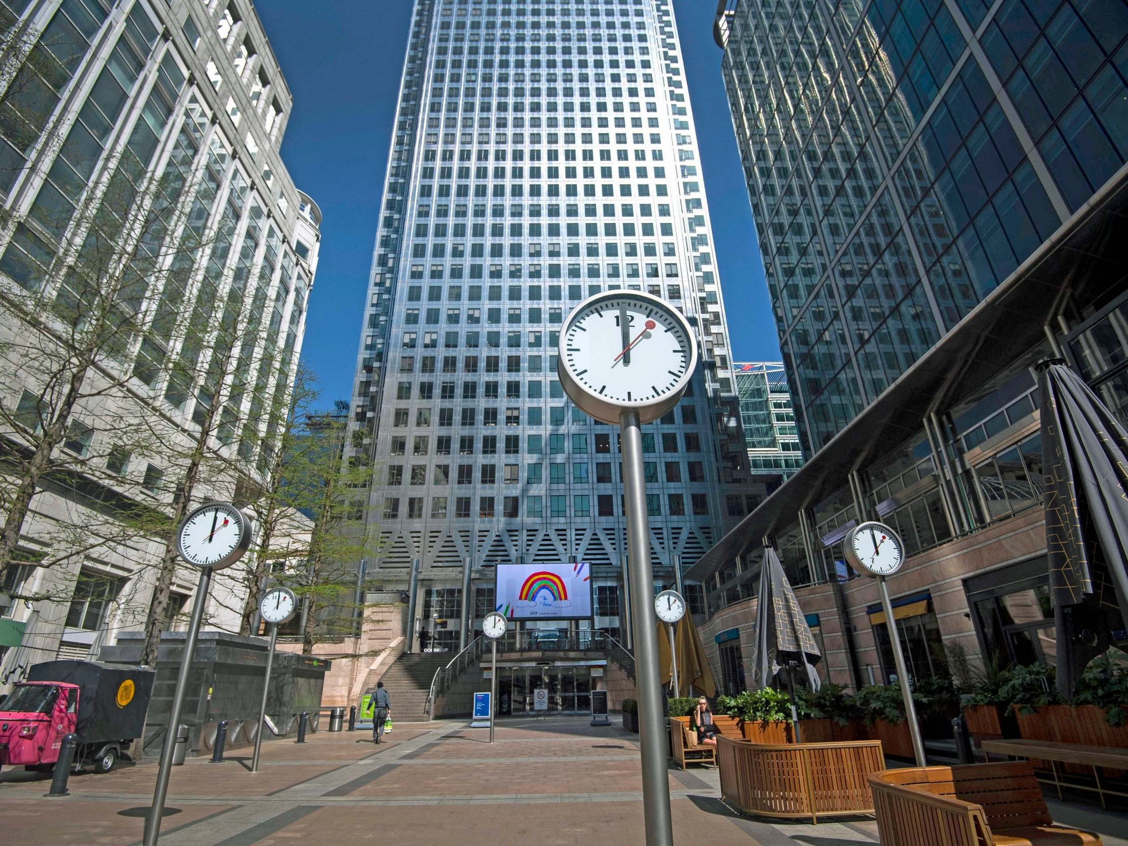 Canary Wharf has more than 300 shops, bars, cafes and restaurants but only 7,000 of its 120,000 workers have so far returned
