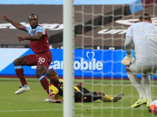 Michail Antonio opens the scoring against Watford