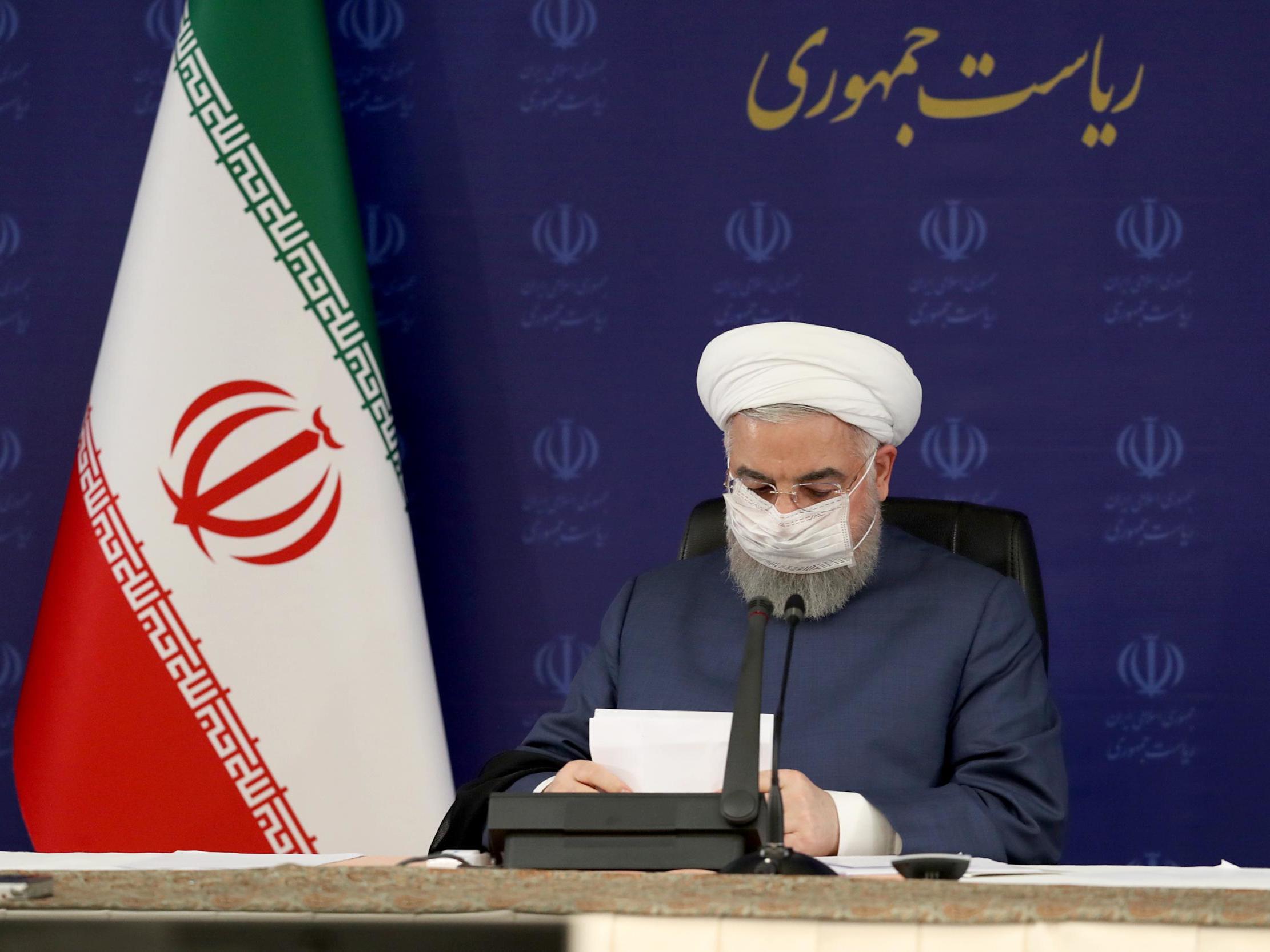 President Hassan Rouhani at a meeting of Iran’s coronavirus task force