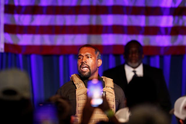 Kanye West holds his first rally in support of his presidential bid in South Carolina