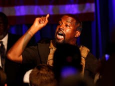 Kanye West’s campaign rally condemned by stars including 50 Cent