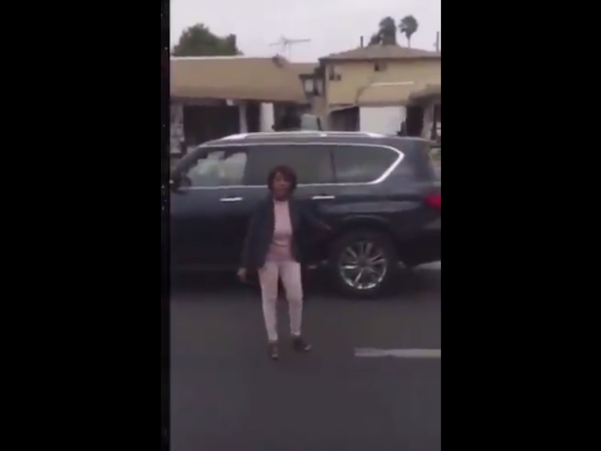 Congresswoman Maxine Waters jumps out of her car to intervene as black man stopped by police