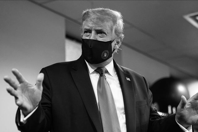 Donald Trump seen wearing a face mask in a picture he tweeted on 20 July, 2020