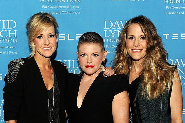 The Chicks, comprised of Martie Maguire, Natalie Maines and Emily Robison, in 2014