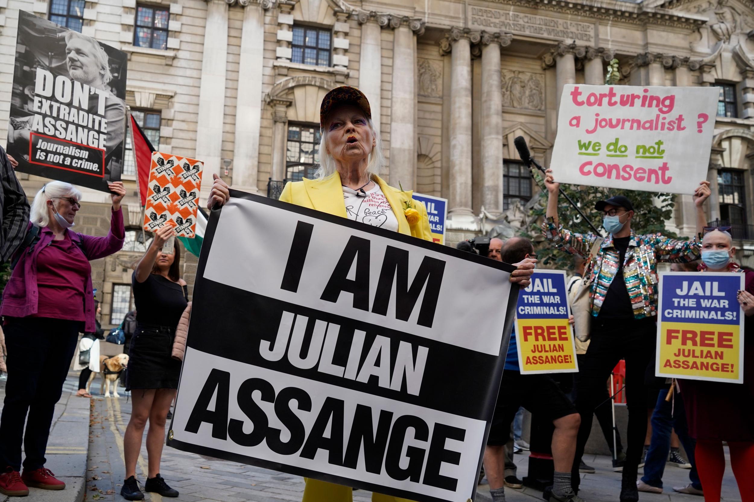 The designer is a long-time supporter of Julian Assange (Getty)