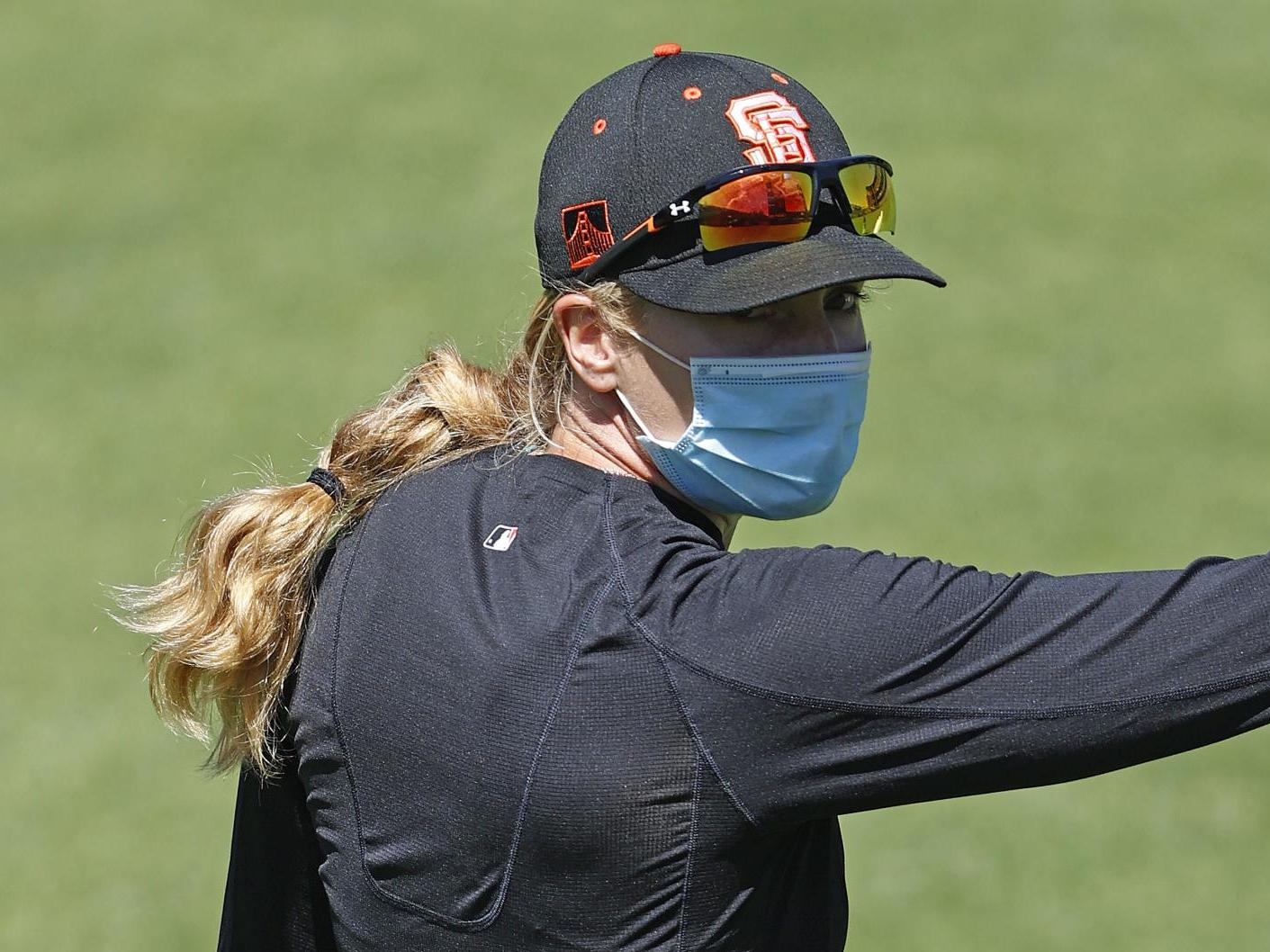 San Francisco Giants' Alyssa Nakken becomes first female on-field MLB coach